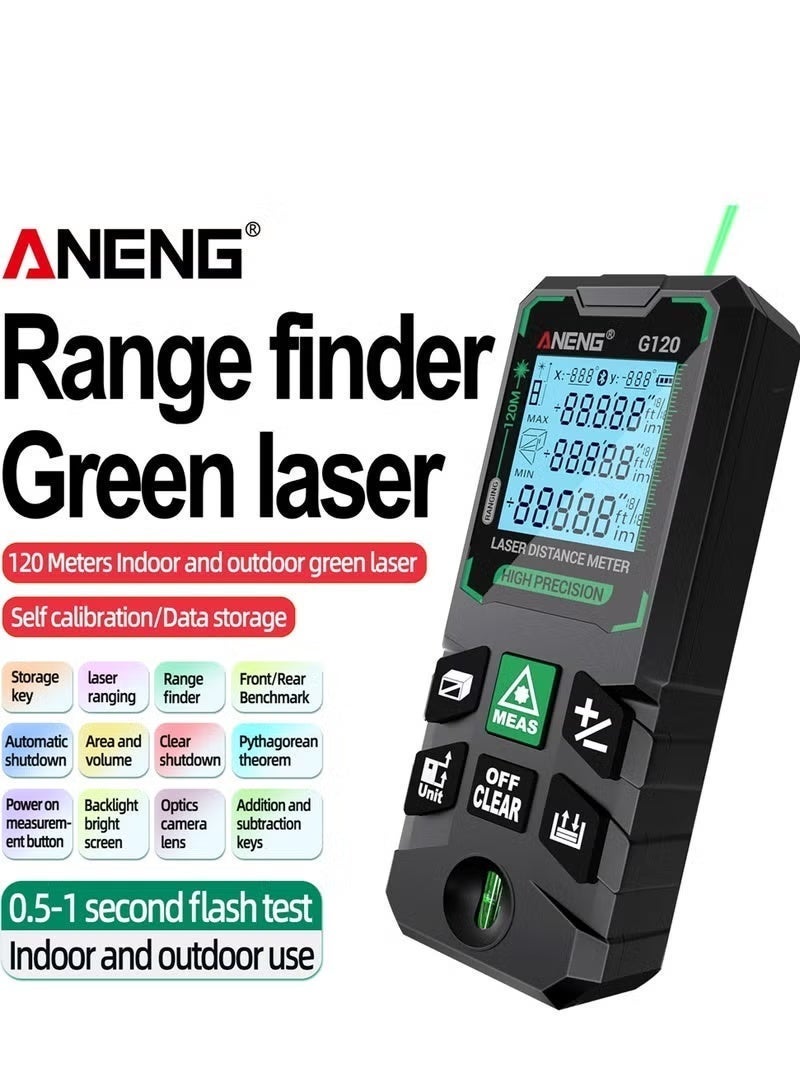ANENG 120M Smart High-Precision Laser meter 30 Set of Data Storage Autonomous Calibration Laser Rangefinder - Image 1